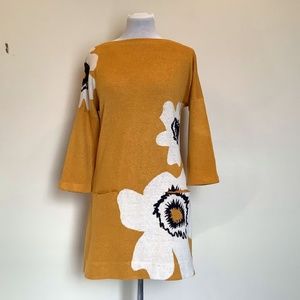 Ochre intarsia sweater tunic